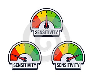 Emotional Sensitivity Rating Meters Vector Illustration with Awareness and Reactivity Scale Indicators photo