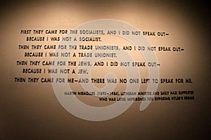 Emotional words that move the reader, United States Holocaust Memorial Museum, Washington,DC 2017