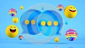 Emotions , 3d speech bubble and rainbow sphere