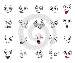 Emotions. Cartoon facial expressions set