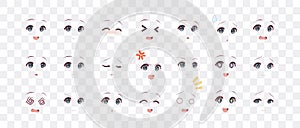 Emotions eyes of anime manga girls photo