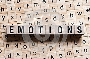 Emotions word concept