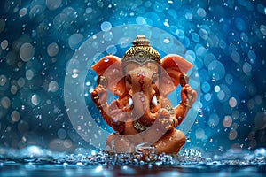 Emotive moments of ganesh idol immersion during ganesh chaturthi in water bodies photo