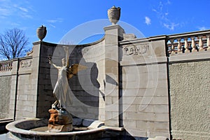 Emotive sculpture and wall that honors Spencer Trask, an influencer who lived in Saratoga New York, 2017