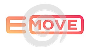EMOVE Text Icon, Electronic Movement and Transfer, vector design Generative AI