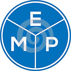 EMP letter logo design on white background. EMP creative circle letter logo concept. EMP letter design.EMP letter logo design on