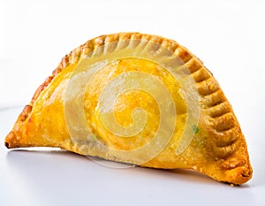 Empanada, meat pie on white background