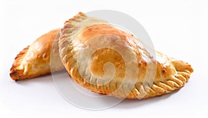 Empanada, meat pie on white background