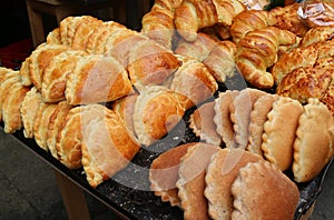 Empanadas and Croissants in the Bakery Shop of Downtown La Paz, Bolivia