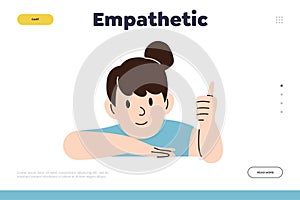 Empathetic children concept for online educational service for parents landing page design template