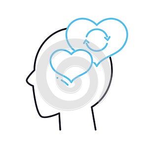 empathy mind line icon, outline symbol, vector illustration, concept sign