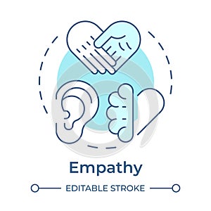 Empathy soft blue concept icon