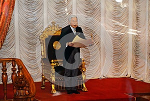 Emperor Akihito in the parliament, Tokyo, Japan