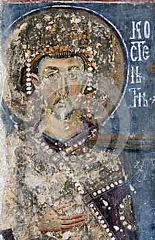 Emperor Constantine, fresco from Mileseva
