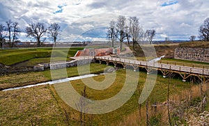 Emperor gates and wooden bridge in Daugavpils fortress