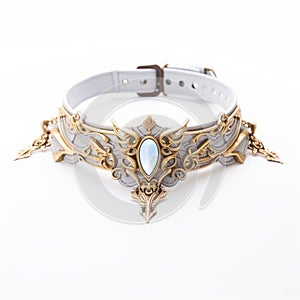 Emperor-inspired Dwarves Collar: White And Gold Choker Necklace