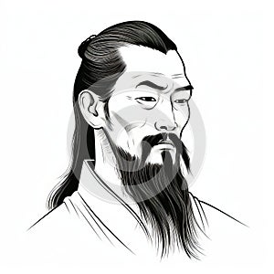 Emperor Liu Qin Yin: Simplistic Vector Art With Dragon Motif
