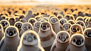 Emperor Penguin Chicks. Emperor penguins of South Georgia. Generative Ai