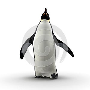 Emperor penguin. isolated on white. 3D illustration