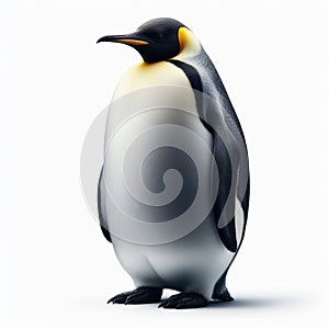 Image of isolated emperor penguin against pure white background, ideal for presentations
