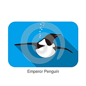 Emperor Penguin swimming in the water, Penguin seed series, vector