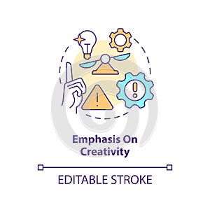 Emphasis on creativity concept icon