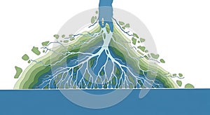 Emphasizes the intricate network of distributaries typical of delta formations