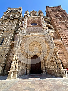 View of the door of Santa Maria, in Astorga, Spain. photo