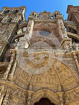 View of the door of Santa Maria, in Astorga, Spain. photo
