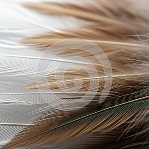 Emphasizes the subtle interplay of light and shadow across the feather