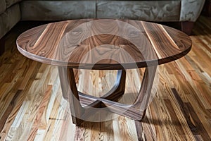 Emphasizing the chic simplicity and adaptability of a modern coffee table in home decor photo