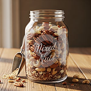 Emphasizing the natural textures and colors of the nuts and the