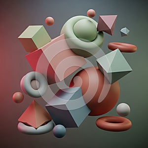 Emphasizing their three dimensional forms and contributing to an overall