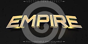 Empire editable text effect, editable king and crown text style