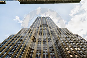 Empire State Building, New York City Historic Landmark. View From Below, Perspective