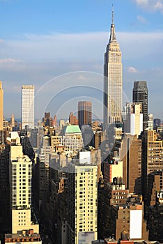 Empire State Building with New York City Manhattan skyline and skyscrapers