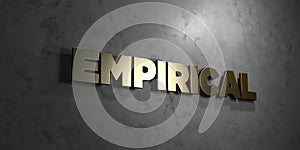 Empirical - Gold text on black background - 3D rendered royalty free stock picture photo