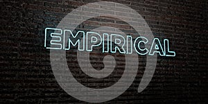 EMPIRICAL -Realistic Neon Sign on Brick Wall background - 3D rendered royalty free stock image photo