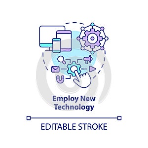 Employ new technology concept icon