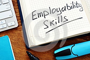 Employability skills handwritten in the notebook
