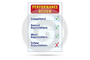 Employee annual performance review concept