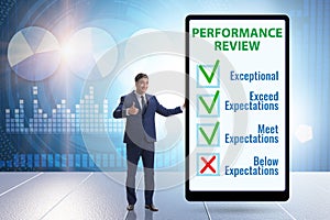 Employee annual performance review concept