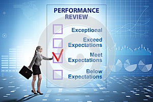 Employee annual performance review concept