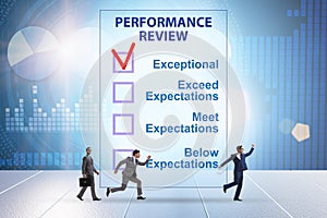 Employee annual performance review concept