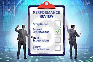 Employee annual performance review concept