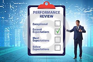 Employee annual performance review concept