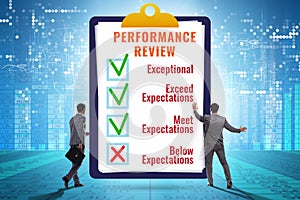 Employee annual performance review concept