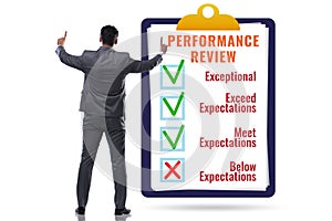 Employee annual performance review concept