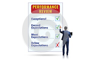 Employee annual performance review concept