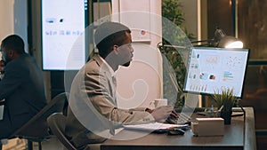 Employee arriving at work